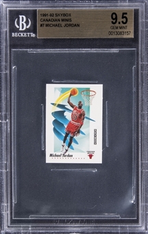 1991-92 Skybox "Canadian Minis" #7 Michael Jordan – BGS GEM MINT 9.5